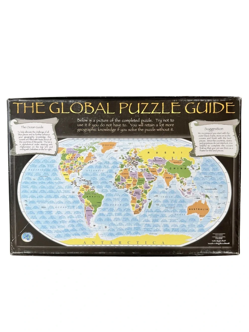 The Global Puzzle 600-Piece World Map Puzzle Age 8 Plus Puzzles Educational Toys